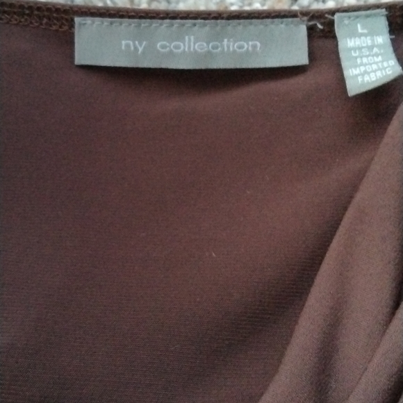 Brown skirt size 10 & Ruffle scoop neck top size L Business casual - Picture 4 of 6